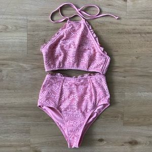 ASOS Swim lace top and high waisted bottom